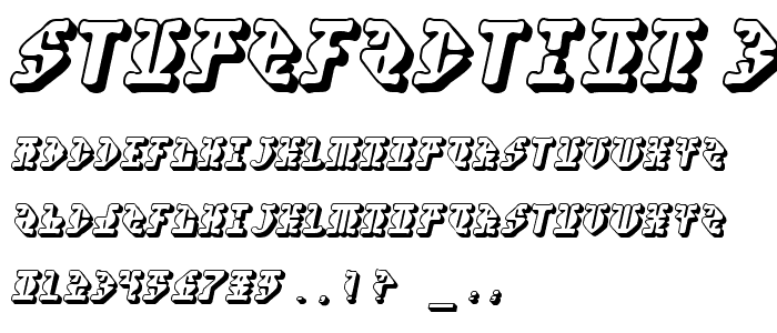 Stupefaction 3D font